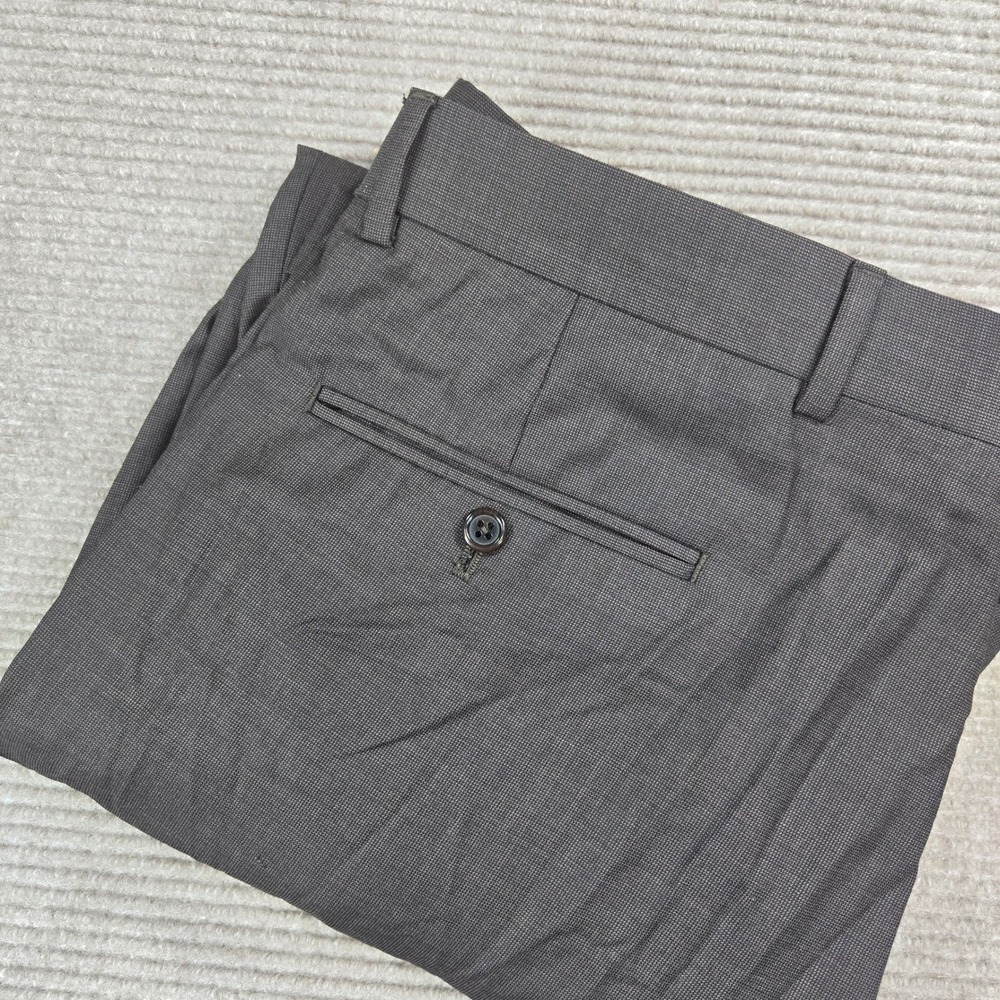 Jos. A. Bank Mens 37 Regular Gray Pleated Cuffed Dress Pants